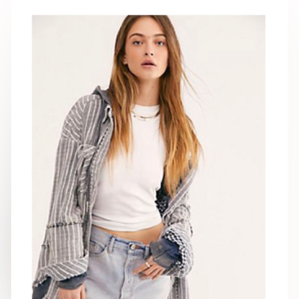 Free People “Calico Basin Button Down Striped Jacket” - We the Free - Size XS